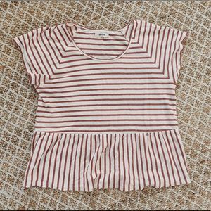 Madewell Striped Peplum Tee